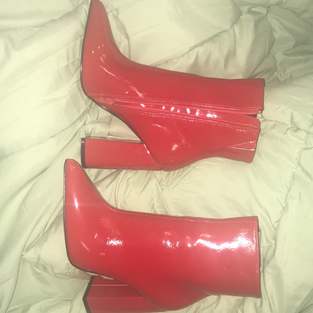 Red pointed shoes, never worn too small!